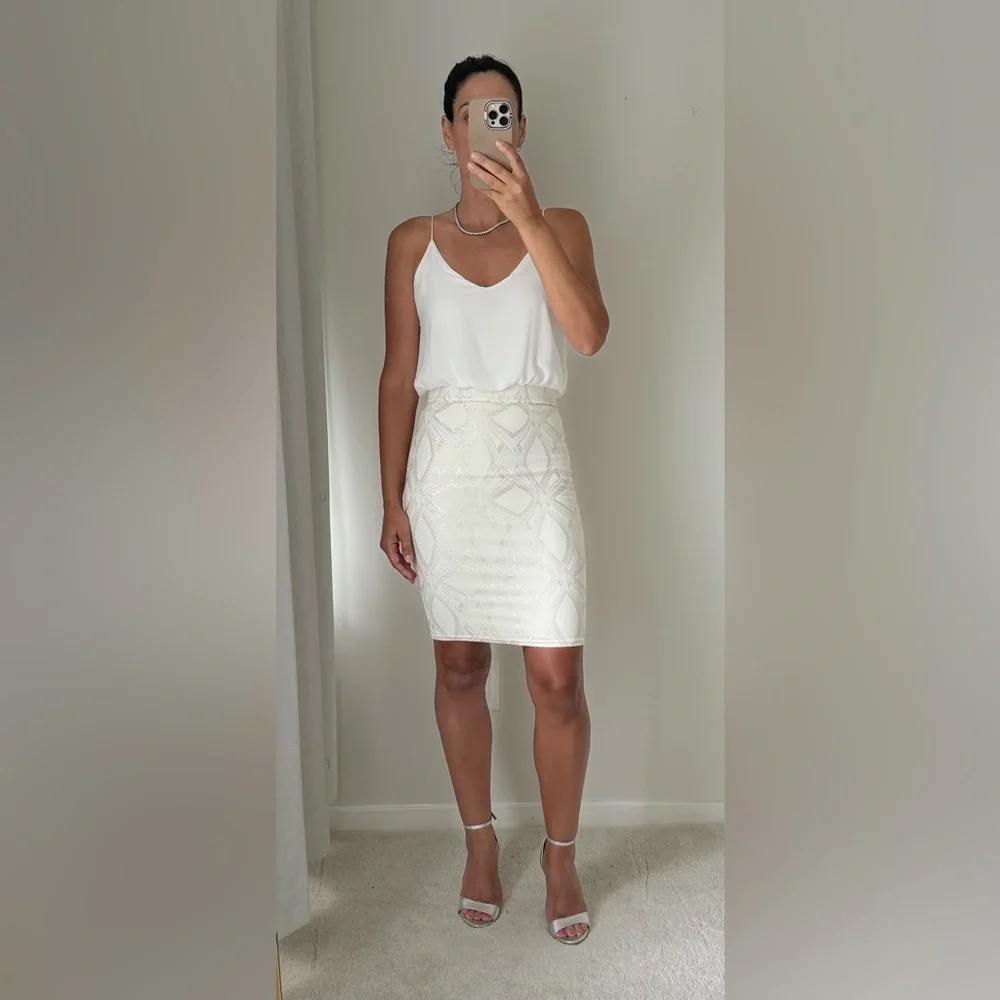 ASOS TFNC London White Bodycon Dress Small - Picture 2 of 15